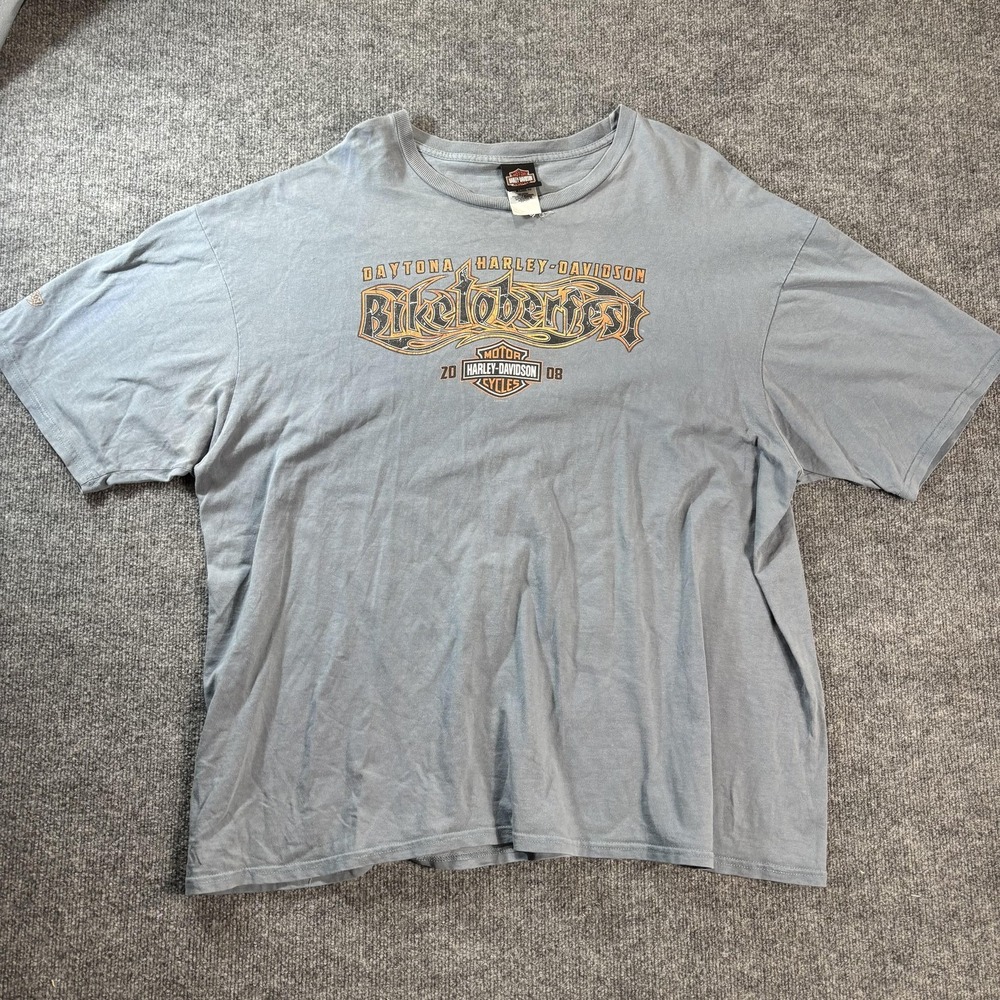 Harley-Davidson Biketoberfest Shirt Mens 3XL Gray Daytona 2008 Graphic Tee USA
